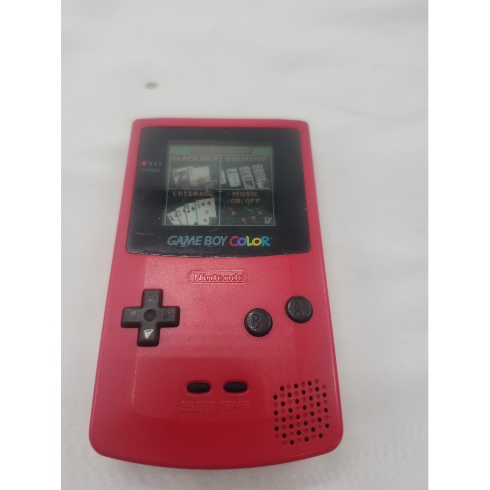 Nintendo GameBoy Color GBC Berry Red System CGB-001 Tested With A Game